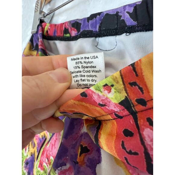 BSkinz Athletic Skirt Shorts Colorful Psychadelic Abstract Floral Golf Tennis XS - Picture 5 of 8